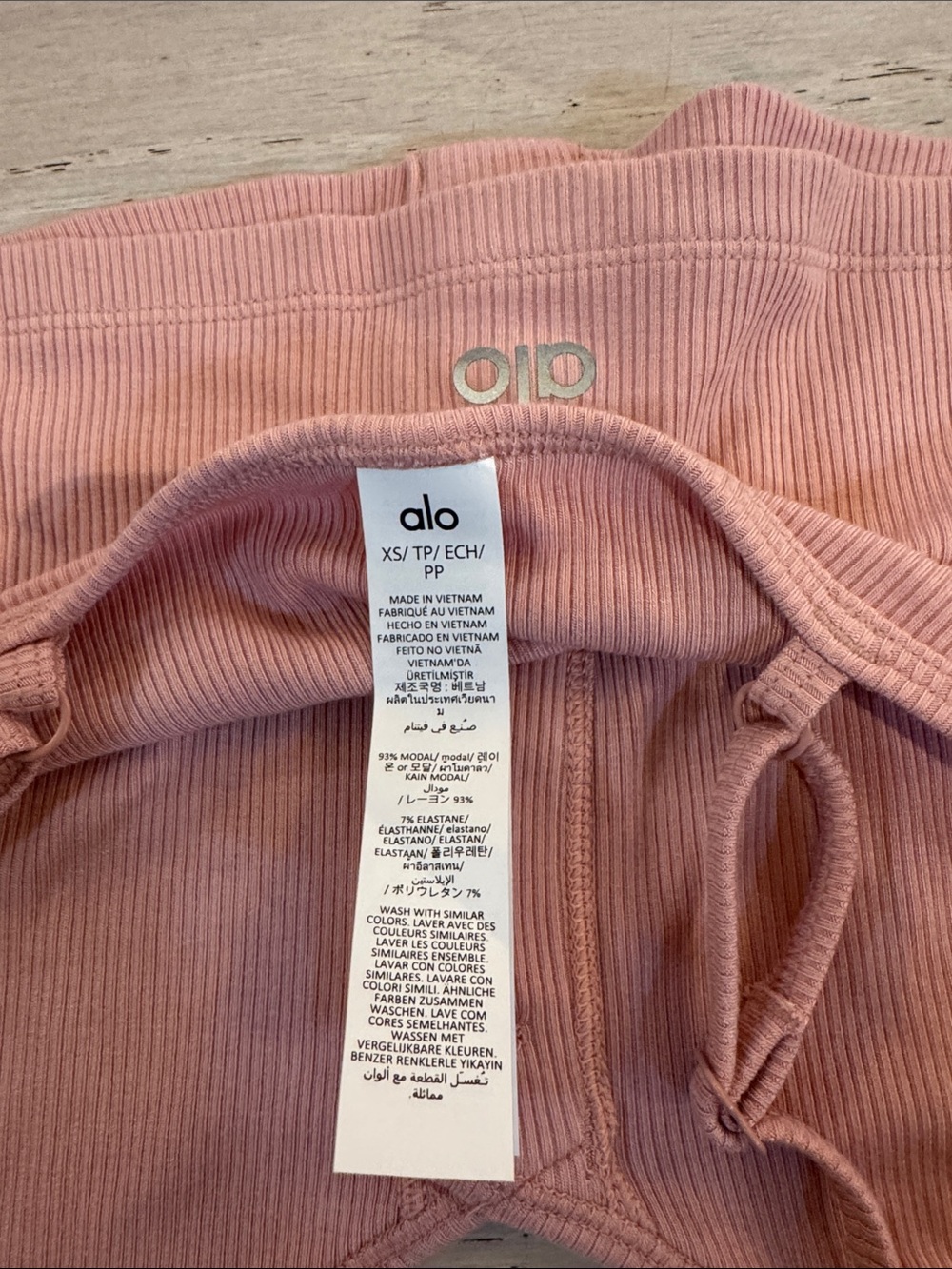 ALO Yoga Ribbed Button-Front Cami in Dusty Pink - Picture 4 of 4